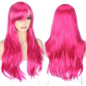 Kalanka-28"" 70 Cm Rose Rouge Cosplay Boucl&eacute; Perruque Femme, Longue Ondul&eacute;e Synth&eacute;tique Cheveux Cosplay Wig Anime Parti Halloween Perruques - Neuf