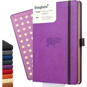 Eryi-Dingbats* - Faune Carnet De Notes A5 Blanc - Moyen, Couverture Rigide, Journal En Cuir Pu - Fermeture Élastique, Porte-Stylo, Marque-Page - Neuf