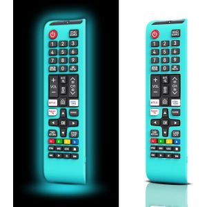 Lot de 2 coques de protection en silicone pour télécommande TV Samsung Glow in The Dark BN59-01301A Bn59-01315A Bn59-01199F (bleu lumineux) - Neuf