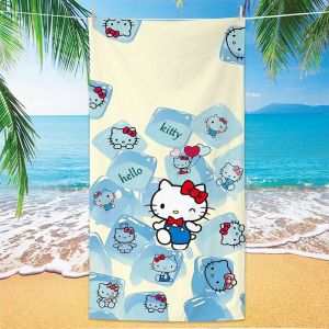 Serviette de bain Hello Kitty microfibre douce 80x160 cm ¿ Cadeau idéal Fans et Collectionneurs - Neuf