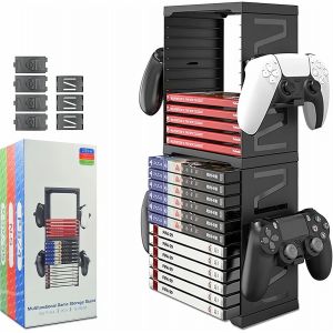 Kyaoayo-Tour De Rangement Pour Jeux Vidéo, Support De Disque De Jeu, 24 Cd De Jeu Pour Jeux Ps5/Ps4/Xbox Series X/Xbox One/Nintendo Switch, Noir , Mode - Neuf