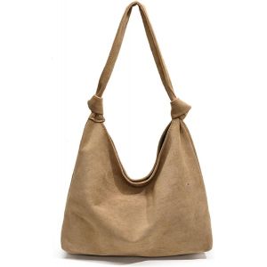 RFCBC-Sac à bandoulière en daim pour femme - Grand sac à main pour femme - Sac à bandoulière décontracté - Pour le travail, l'école, le shopping, les voyages - Neuf