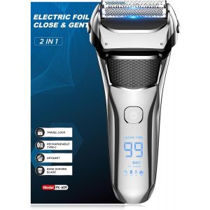 Rasoirs Pour Homme, Rasoir Électrique Avec Lame Flottante, Rasoir Électrique 100 % Étanche Pour Homme, Tondeuse À Barbe De Précision, Rasoir Électrique Rechargeable 100 Minutes Sans Fil, Led - Neuf
