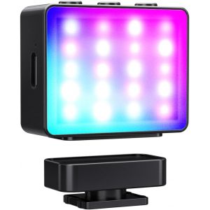 NEEWER BASICS &Eacute;clairage Auxiliaire Magn&eacute;tique RGB Cam&eacute;ra,Panneau LED 1,5W en Plastique,Sabot Froid,Lumi&egrave;re Photo Video Pour DSLR Action Cam Phone Cage AC024 OSMO Pocket 3 Mount & M21,CRI95+ 500mAh,M23 - Neuf