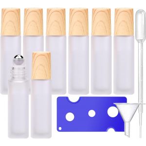Bouteilles À Rouleaux D'huile Essentielle, 10ml Flacon Roll On En Verre Rechargeable, Voyage Flacon Avec Bille En Acier Inoxydable Pour Aromathérapie, Parfum, Avec Décapsuleur Et Pipette - Neuf
