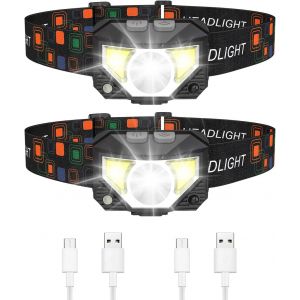 Lampe Frontale,Lampes Frontales 2500 Lumens 8 Modes Ipx4 &Eacute;tanche Lampe Frontale Rechargeable,R&eacute;glable &Agrave; 60 Degr&eacute;s,Lampe Frontale Avec Lumi&egrave;re Rouge,Torche Frontale Usb Rechargeable - Neuf