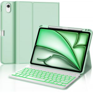 Winchking Clavier Pour Ipad Air 11 Pouces M3 2025 - Coque Clavier Pour Ipad Air 11 Pouces M2 2024, Rétroéclairage 7 Couleurs, Azerty[Z632] - Neuf