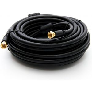 15m PremiumX Câble d'antenne TV BASIC-LINE SAT Câble de connexion F Câble coaxial avec filtre de courant gainé HDTV 4K-noir - Neuf