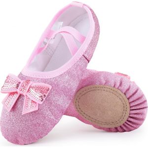 Slep-Filles Ballet Chaussures Classique Cuir Yoga Ballerine Chaussure De Danse Pilates Pantoufles Danse Pratique Gymnastique Chaussons Split Plate Pour Filles Enfants Femmes - Neuf