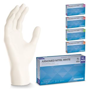 100x &reg; Gants en nitrile taille XL Blanc,Gants &agrave; usage unique pour chirurgie & laboratoire,Gants en nitrile sans poudre et sans latex,Moufles en nitrile en XS,S,M,L,XL,XXL - Neuf