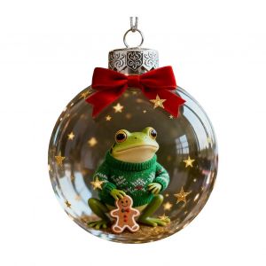 Grenouille Ornement de No&euml;l en Plastique transparent de No&euml;l Suspendu &agrave; la Balle avec 3D Grenouille Ornement de Vacances Cadeau Souvenir pour les Amateurs Collectionneurs - Neuf