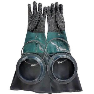 Gants de sablage avec joints toriques 60 cm Durable Prise confortable Ajustement universel Vert Noir Caoutchouc Métal - Neuf