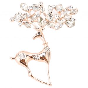 Broche Cerf En Alliage Pour Homme, Accessoire De Vacances, Avec Strass, Ideal Pour Un Anniversaire Ou Un Corsage - Neuf