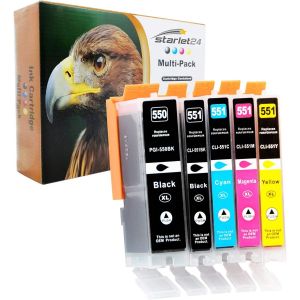 ERYI-5X 550Xl 551Xl Compatibles Pour Canon Pgi- 550 Cli-551 Pour Pixma Ip-7200 Ip-7250 Ip-8750 Ix-6850 Mg-5450 Mg-5550 Mg-5650 Mg-5655 Mg-6350 Mg-6450 Mg-6650 Mg-7100 Mg-7150 Mg-7550 Mx-725 Mx-925 - Neuf