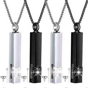4 Pi&egrave;ces Urne Comm&eacute;morative Collier Chien Urne Bijoux M&eacute;daillon Cendre Pendentifs &Eacute;tanche Cr&eacute;mation Souvenirs F - Neuf