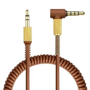 Audio Câble de Remplacement Compatible avec Marshall Major I Major II Major III Mid Bluetooth Marshall Monitor avec Microphone Contrôle du Volume 3,5mm Mâle vers Mâle Câble de Casque (Marron) - Neuf