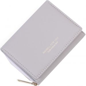 CAUC-Mini portefeuille pour femme en cuir - Petit portefeuille pour femme - Grande capacit&eacute; - Petit porte-monnaie pour femme - Nombreux compartiments - Grand, lilas, Compact - Neuf