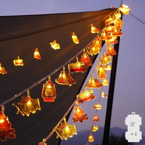 Tianyi-Guirlande Lumineuse &Agrave; Piles De Campin, 1,5 M 10leds Blanc Chaud Avec Minuterie Led &Eacute;tanche Pour Int&eacute;rieur, Ext&eacute;rieur, Camping-Car, Tente, Camping Pique-Nique - Neuf
