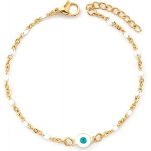 Cmjaagur-Women's Bracelet, 18k Gold Plated Stainless Steel Evil Eye Bracelet, Custom D Jewellery Gift For Best Friends[M704] - Neuf