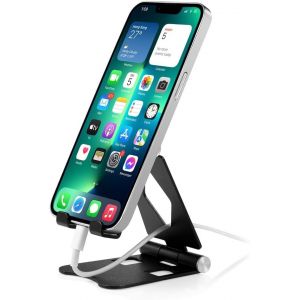 Support Téléphone Portable Réglable Entièrement En Aluminium Pour Téléphone Portable Compatible Avec Iphone 14, 13, 12, 11 Pro Max, Samsung, Huawei Et Tous Les Smartphones - Neuf
