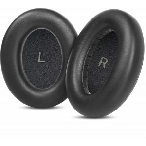 KAL-Coussinets D'Oreille De Rechange En Mousse À Mémoire De Forme Compatibles Avec Les Écouteurs Sans Fil Sennheiser Momentum 4 (Coussinets En Cuir Protéiné Noir) - Neuf