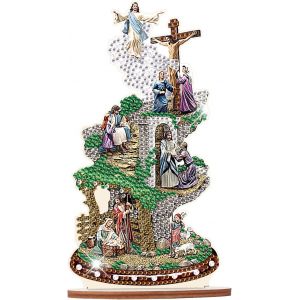 Ayuhr-Diamond Painting Ornement De Table Diamant Painting Décoration De Table Peinture Diamant Ornement De Bureau Diamond-Painting Sur Socle Point De Croix Kit Broderie Puzzle Jésus Croix - Neuf