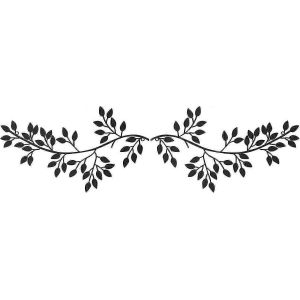 Lot de 2 sculptures murales en fer forgé représentant une feuille d'arbre, une branche d'olivier ou une vigne, au-dessus du lit, pour salon (noir), 30 x 16 cm - Neuf