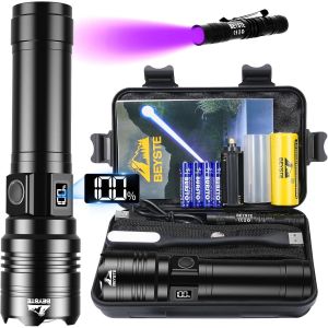 Hljhj-Lampe Torche Led Ultra Puissante, 500000 Lumens Lampe De Poche, Lampe Torche Rechargeable Usb, Lampe De Poche Led Ultra Puissante, Lampe Torche Tactique Longue Portée, Ipx6 Étanche Pour Camping - Neuf