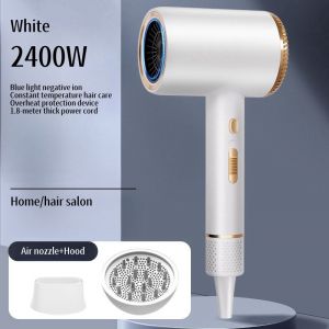 Sèche-Cheveux À Ions Négatifs À Lumière Bleue Haute Puissance,Sèche-Cheveux Silencieux Froid Et Chaud,Marteau Domestique,Célèbre Sur Internet,Haute Vitesse,Salon De Coiffure -Blanc 2 - Neuf
