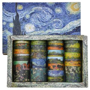 25 Rouleaux Nuit &Eacute;toil&eacute;e Washi Tape Set,Van Gogh Peinture &Agrave; L'huile Ruban Adh&eacute;sif Papier D&eacute;coratif Masking Tape Pour Scrapbooking Artisanat De Bricolage - Neuf