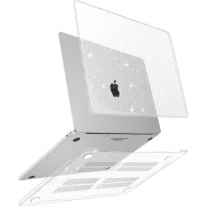 Coque pour MacBook Pro 13 Pouces M2 2022 M1 2020-2016 Mod&egrave;le A2338 A2289 A2251 A2159 A1989 A1706 A1708, Housse &Eacute;tui de Protection en Plastique Mince, Paillette Cristal - Neuf