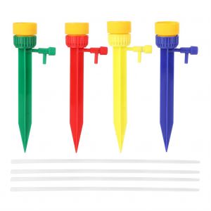 HJLIAN Lot de 4 pointes d'arrosage automatique pour plantes d'interieur, outil d'irrigation goutte a goutte avec interrupteur de commande - Neuf