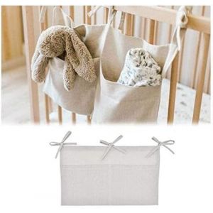 Sac De Rangement Suspendu (Gris), Sac De Rangement Pour Berceau, Bouteille De Rangement, Couche-Jouet, Jouet De Chevet Solide Pour La Maternelle, Sac De Rangement Suspendu-Générique - Neuf