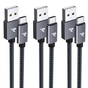 Thef-Cable Usb C, Cable Usb C Charge Rapide [1m+1m+2m/Lot De 3], Fil Chargeur Type C Nylon Tressé Compatible Avec Iphone 16e/16/15 Plus Pro Max, Galaxy S24/S23/S22, Ipad - Neuf