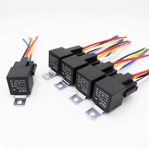 Pack Bosch Style 5 Broches 12V Kit de Relais [Douille de Verrouillage du Harnais de Titulaire] [14 AWG Chaud Fils] [SPDT] [30/40 Amp] 12 Volts Automobile Relais pour la Voiture - Neuf