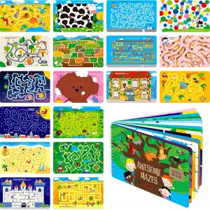 Bloc De Jeux De Labyrinthes Effa&ccedil;ables &Agrave; Sec,Livre Et Effa&ccedil;able Avec 30 Labyrinthes,Jeux De R&eacute;flexion Amusants,Jouet &Eacute;ducatif Int&eacute;ressant Pour Les Voyages En Voiture Et En Avion - Neuf