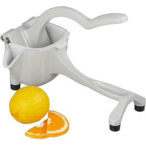 Presse-Citron Manuel, Presse Orange &Agrave; Levier, En Aluminium, Avec Filtre, Bec Verseur Et R&eacute;cipient, Gris - Neuf