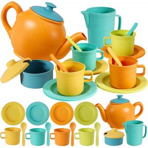 ERYI-Service À Thé Pour Enfants, Accessoire Cuisine Dînette Enfant Jouets En Plastique Cadeaux Pour Enfants Filles Garçons 3 4 5 Ans - Neuf