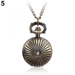 Montre De Poche R&eacute;tro Petite Boule M&eacute;tal Steampunk Quartz Collier Pendentif Cha&icirc;ne Montre De Poche - Neuf