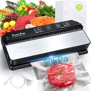 NouvelHorizonstore-Machine Sous Vide Alimentaire, 90kPa Appareil Mise Sous Vide Alimentaire Sec et Humide &agrave; Double Pompe, Tout en 1 Sous Videuse Alimentaire Professionnelle avec 13mm Scellage Elargi, - Neuf