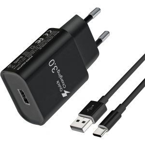 Thef-Type-C Chargeur Rapide, Pour Samsung Galaxy A16 A15, A14, A13, A12, 4g/5g, S10, S9, S8, A04s, A05s, A33, A23, A32, A21s, A53, S24, S23, S22, S21, S20. Compatible Xiaomi Redmi Note13/13c Câble De - Neuf