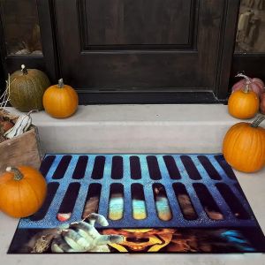 Cauc-Paillasson Interieur Entree Décoratif Antidérapant Sur Le Thème D'halloween Avec Clown, Tapis Entree De Porte D'horreur, Tapis Antidérapant Pour D'intérieur Ou D'extérieur - Neuf