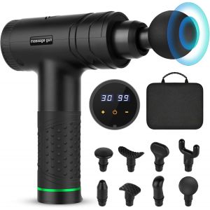 Pistolet De Massage Musculaire, Appareil De Masseur De Muscle Profonds Avec 30 Niveaux R&eacute;glables, 8 T&ecirc;tes De Massage Et L'&eacute;cran Lcd Pour Soulager Douleurs Et Raideurs Musculaires - Neuf