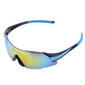 Lunettes De Soleil Sans Monture Ultra-Legeres Obaolay Glassed (Noir Et Bleu) - Neuf