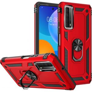 Kal-Coque Pour Huawei P Smart 2021/Y7a, + Hd Verre Trempé, Etui Housse De Protection Antichoc Durable Résistante 2 En 1 Hybride Pc Tpu Étui Téléphone Pour Huawei P Smart 2021/Y7a,Rouge - Neuf