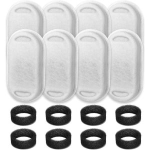 Paquet De 16 Filtres De Fontaine &Agrave; Eau Pour Chat Et &Eacute;ponges De Pr&eacute;-Filtrage Compatible Pour Fontaine Tomxcute 3,2 L/108 Oz Pour Giotohun 67oz/2l Acier Inoxydable Fontaine (8+8) - Neuf