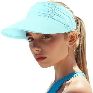 Kalanka-Casquette Visière Chapeau Pare Soleil Femme - Large Bord - Protection Uv Upf 50+ Chapeau De Plage Pliable - Séchage Rapide - Protection Solaire - Casquette De Sport De Plage - Neuf