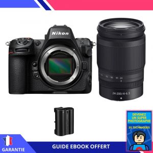 Nikon Z8 + Z 24-200mm f/4-6.3 VR + 1 Nikon EN-EL15c + Ebook 'Devenez Un Super Photographe' - Hybride Nikon - Neuf