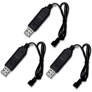 Kal-Câble De Charge Usb 3.6 V 3.7 V, Chargeur Batterie Pour Batteries Rechargeables Lipo Sm-2 Broches, Pour Drone Les Jouets Télécommandés, Voitures, Citernes, Camions, Trains, Bateaux-Kalanka - Neuf