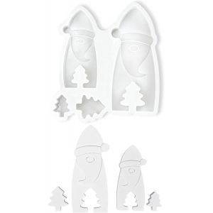 Kalanka-Lot De 2 Moules En Silicone De No&euml;l, P&egrave;re No&euml;l, Bonhomme De Neige, Moules En Silicone, Moules De No&euml;l, Lutin De P&egrave;re No&euml;l - Neuf